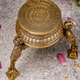 The Advitya Brass Yali Pooja Chowki-image-37