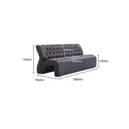 Divano Modular DMSF8 3 Seater Leatherette Office Sofa, Black image 3
