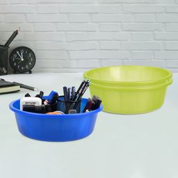 Kuber Industries Green & Blue Pack of 3 Multipurpose Storage Organizer Tub-picture-46