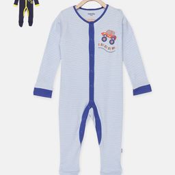mackly Infant Boys Pack Of 2 100% Cotton Sleepsuits-picture-30