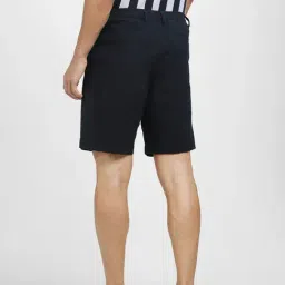 SELECTED HOMME Dark Navy Regular Fit Textured Chino Shorts image 2