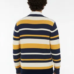 glitchez Pure Cotton Shirt Collar Striped Pullover image 4