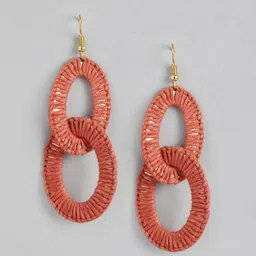 RICHEERA Rust & Gold-Toned Oval Drop Earrings-picture-36
