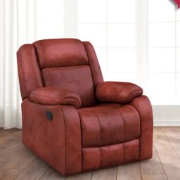 Duroflex Avalon Red Wood 1 Seater Recliner Sofa-picture-4
