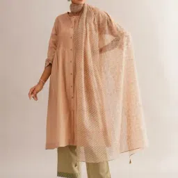 Jaypore Women Pink Flared Fit Kurta-image-83