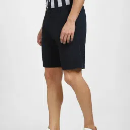 SELECTED HOMME Dark Navy Regular Fit Textured Chino Shorts image 3