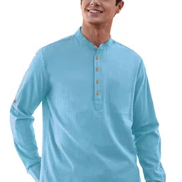 EdinWolf Men India Slim Fit Mandarin Collar Solid Cotton Casual Shirt-picture-32