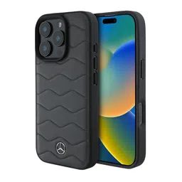 Mercedes Benz Anthracite Grey Mercedes-Benz Iphone 16 Pro Leather Case With Waves-picture-32