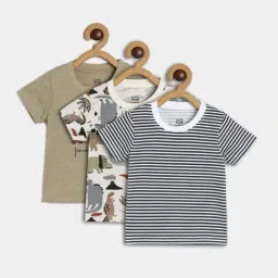 MINIKLUB Kids Multicolor Cotton Printed T-Shirt (Pack of 3)-picture-31