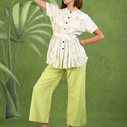 AC&F Printed Frock Style Tunic & Trousers Co-Ord Set image 4