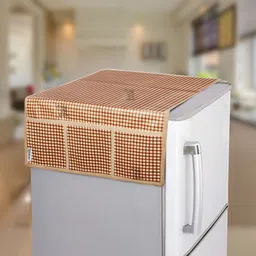 E-Retailer 2-Pcs Brown & Off White Printed Refrigerator Covers image 3