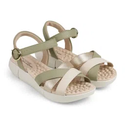 MODARE Verde/Dourado Casual Sandals-image-4