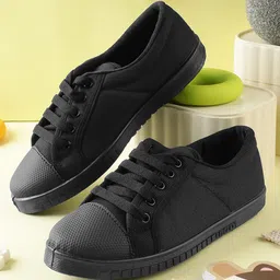 LIBERTY Laced Up Solid School Shoes -Black-picture-26