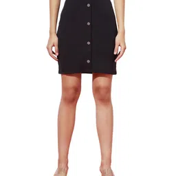 Spunkies Cotton Solid Skirt - Black-picture-28