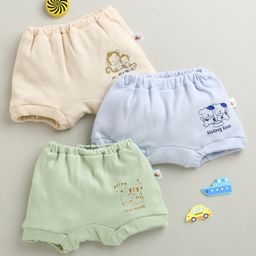 BUMZEE Cotton Bloomers with Animal Print Pack of 3 - Green & Sky Blue-picture-8