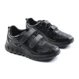 LIBERTY Patch Detailed Double Velcro Closure School Shoes - Black image 3