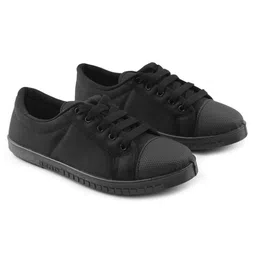 LIBERTY Laced Up Solid School Shoes -Black image 3
