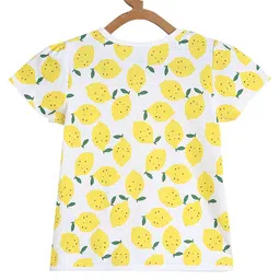 MINI KLUB Cotton Knit Pack Of 3 Half Sleeves Lemons Printed & Striped Jhablas - Multi Colour image 4