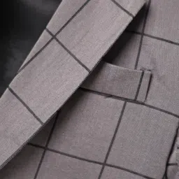 Rikidoos Cotton Full Sleeves Checked Blazer - Dark Grey image 3