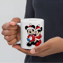 Mr UVD White & Red Mickey Mini Printed Ceramic Glossy Mug- 350 ml image 2