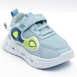 TOMSY CHOICE Abstract Designed Velcro Closure LED Shoes - Blue image 5