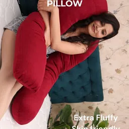 Siroki Bond Red Fibre Filled Faux Velvet Lightweight Maternity Pillow image 5