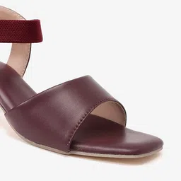 CORSICA Women Maroon Square Toe Back Strap Synthetic Block Heels image 2