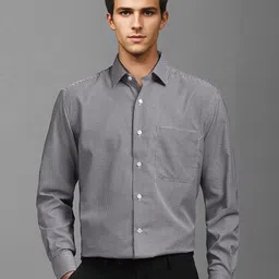 Luxure by Louis Philippe Men Classic Spread Collar Geometric Printed Cotton Formal Shirt-picture-32