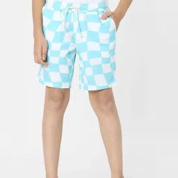 Jack & Jones Junior White & Blue Checks Shorts image 1