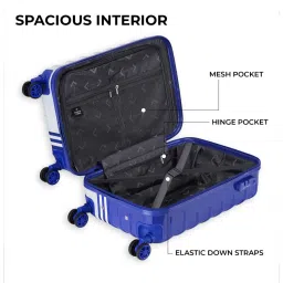 Nasher Miles Blue & Silver Vegas Color Block Small Hard Sided Cabin Trolley image 2