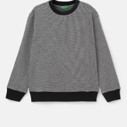 United Colors of Benetton Kids Grey Self Design Full Sleeves Sweatshirt image 1