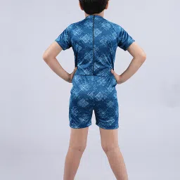 Kiddopanti Kids Blue Printed Swimsuit image 2