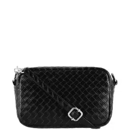 Toteteca Black Textured Medium Sling Handbag-picture-17