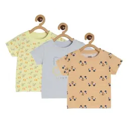 MINIKLUB Kids Multicolor Cotton Printed T-Shirt (Pack of 3)-picture-10
