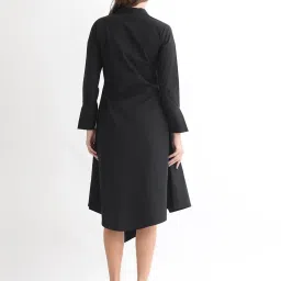RAREISM Black Blended Solid Long Sleeves Dress image 2