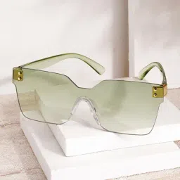 Joker & WItch Tenzin Green Standard Square Unisex Sunglasses image 2