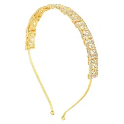 Peora Gold Plated White Kundan Studded Fancy Ethnic Hair Band-picture-25