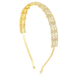 Peora Gold Plated White Kundan Studded Fancy Ethnic Hair Band-picture-13