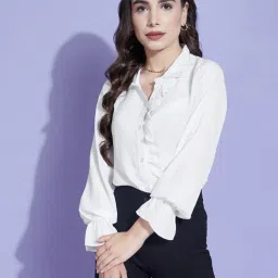 SELVIA White Regular Fit Shirt image 1