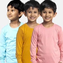 Friskers Kids Multicolor Cotton Full Sleeves T-Shirt (Pack of 3) image 1