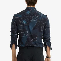 Rare Rabbit Teal Regular Fit Abstract Shirt image 2