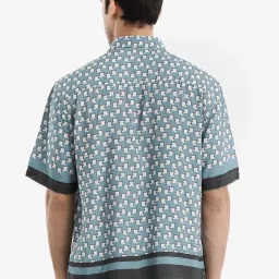 Rare Rabbit Blue Boxy Fit Print Shirt image 2