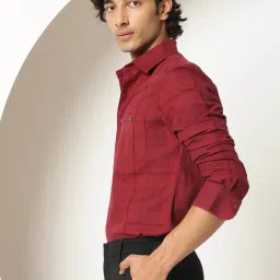 Rare Rabbit Maroon Regular Fit Checks Shirt image 2