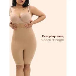 Underneat Women Seamless High Waist Tummy Control Shaper Shorts Low Compression Beige image 4