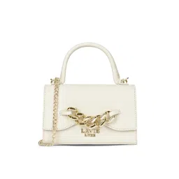 Lavie Luxe Women's Chain25 Flap Sling Bag -Off White (S) image 1