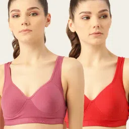 Lady Lyka Multicolor Non Wired Padded Sports Bra (Pack Of 2)-image-98