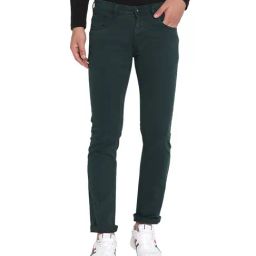 Octave Bottle Green Regular Fit Jeans-picture-15