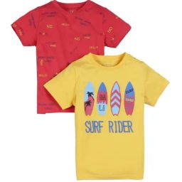 Plum Tree Boys Red & Yellow Printed T-Shirt (Pack Of 2)-picture-12