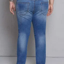 John Pride Blue Regular Fit Lightly Washed Plus Size Jeans image 2