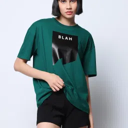 Bewakoof Green Graphic Print T-Shirt image 1